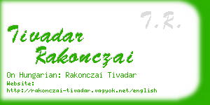 tivadar rakonczai business card